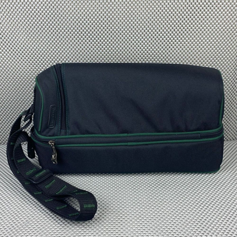 Picnic Time Wine Bottle Bag Black Green Shoulder Strap Outdoors